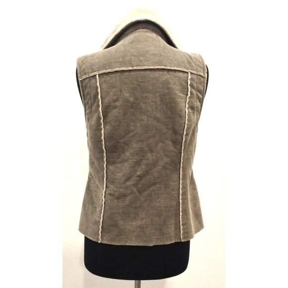 True Grit Military Green and Cream Bomber Vest Zippered Jacket S - Picture 3 of 11